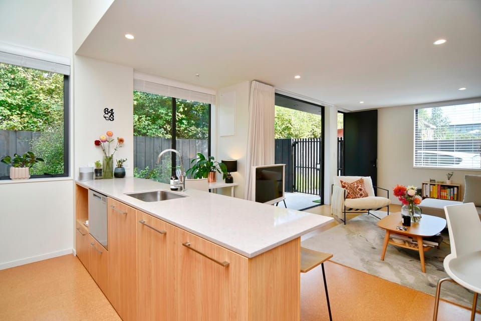 Kitchen or kitchenette, Living room, Seating area