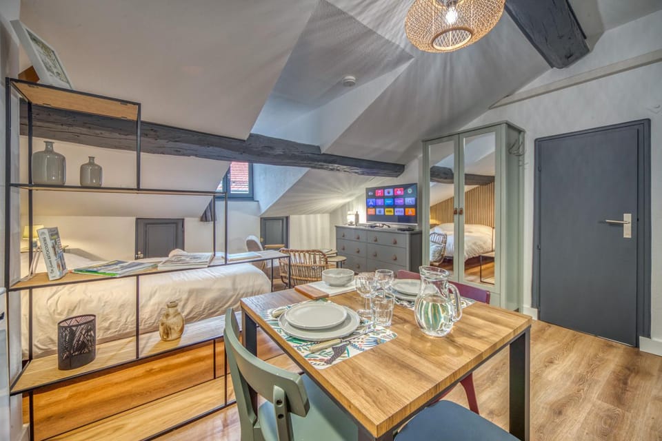 Bed, TV and multimedia, Kitchen or kitchenette, Living room, Photo of the whole room, Seating area, Dining area, Bedroom, minibar