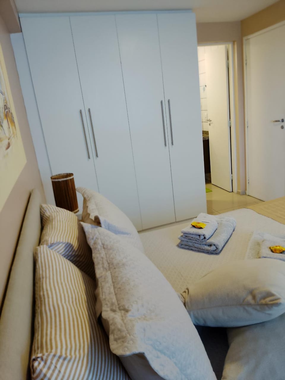 Bed, Photo of the whole room, Bedroom, towels, wardrobe