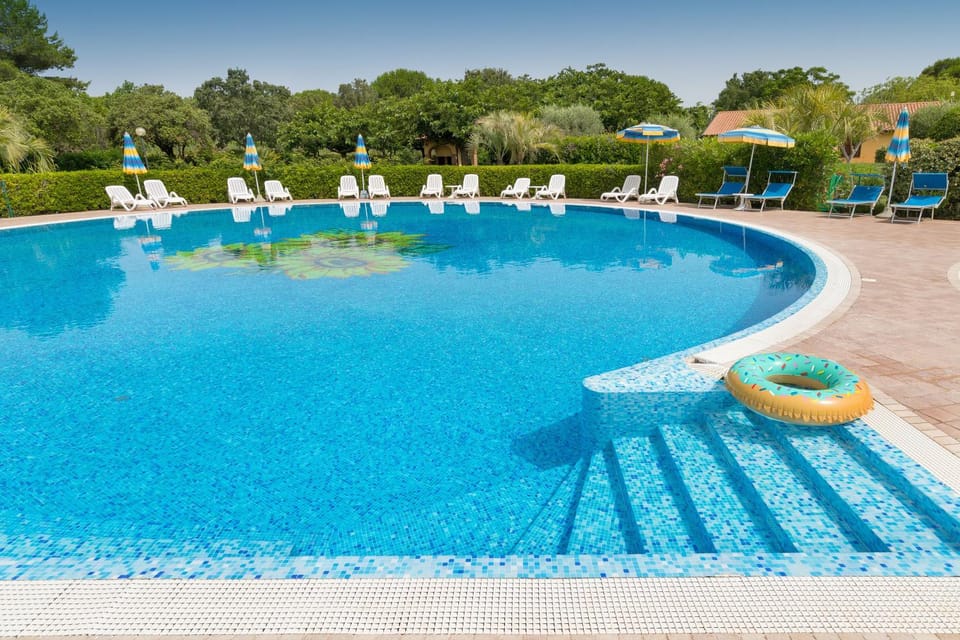 Property building, Living room, Swimming pool