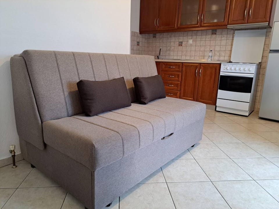 Kitchen or kitchenette, Living room, Seating area