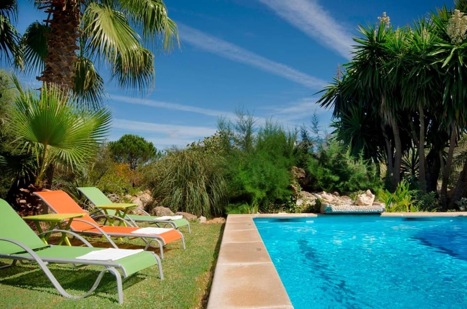 Swimming pool, sunbed