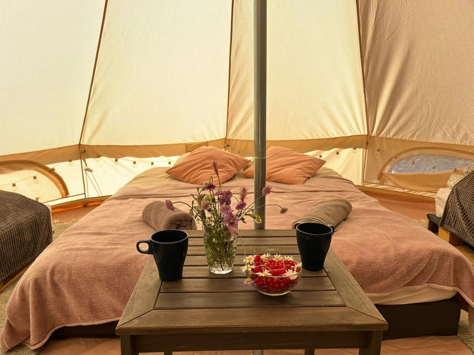 Bed, Seating area, Bedroom