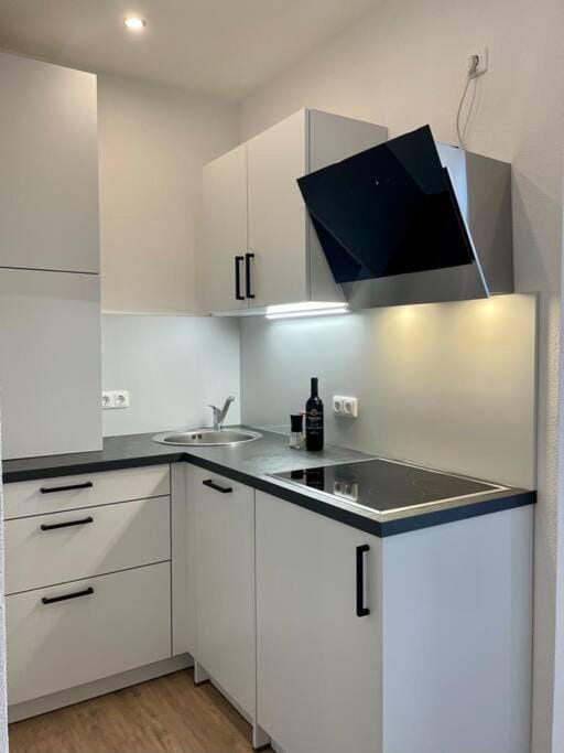 Kitchen or kitchenette, dishwasher, stove