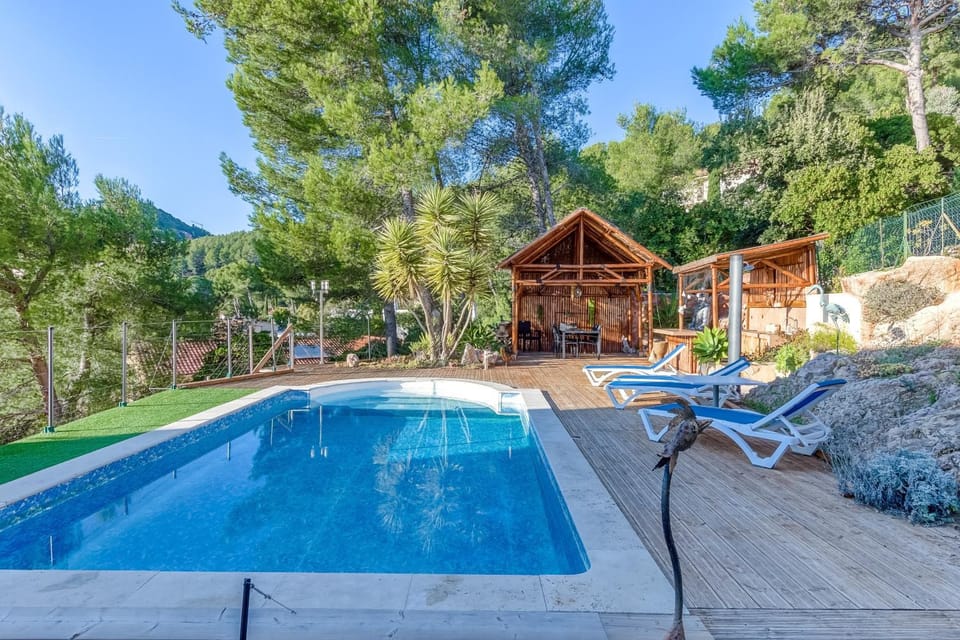 Property building, Living room, Swimming pool