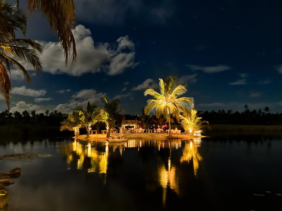 Night, Natural landscape, Lake view