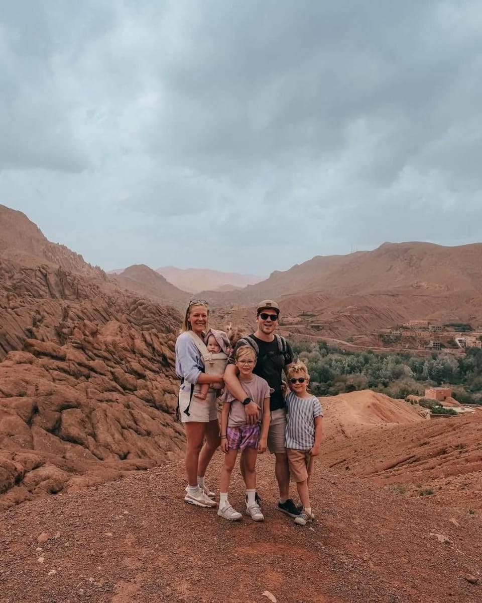 Nearby landmark, Day, People, Natural landscape, Mountain view, children, group of guests, Family