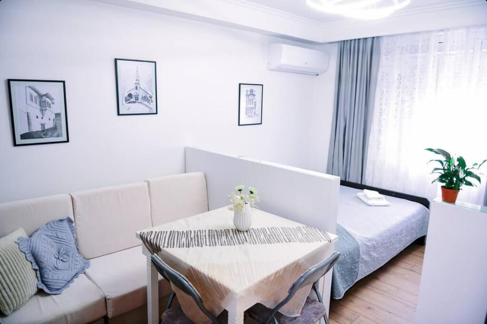 Bed, Photo of the whole room, Seating area, Dining area, air conditioner