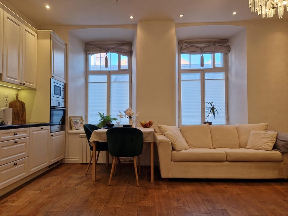 Kitchen or kitchenette, Living room, Seating area, Dining area, minibar, pet friendly