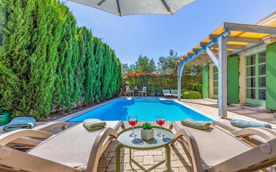 Pool view, sunbed
