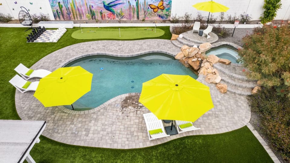 Property building, Bird's eye view, Minigolf, Swimming pool