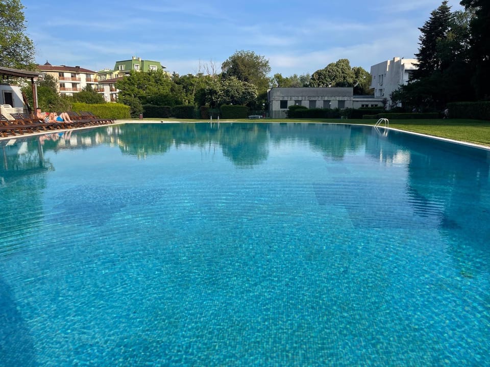 Property building, Day, Natural landscape, Garden, Garden view, Pool view, Swimming pool