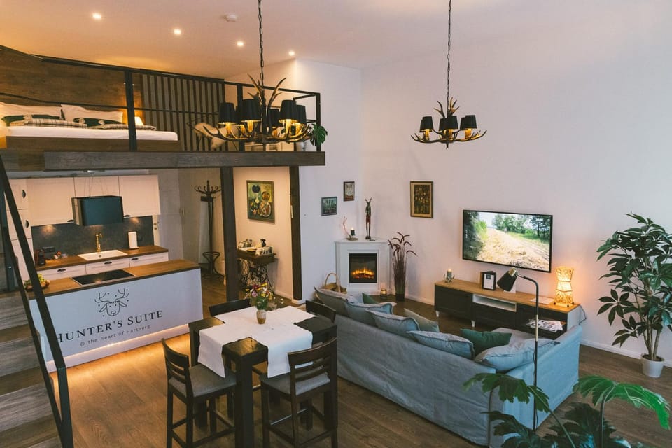 Living room, Bedroom, fireplace