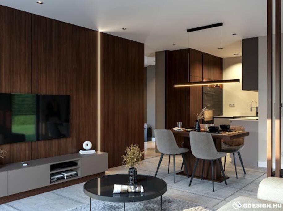 Living room, Seating area, Dining area