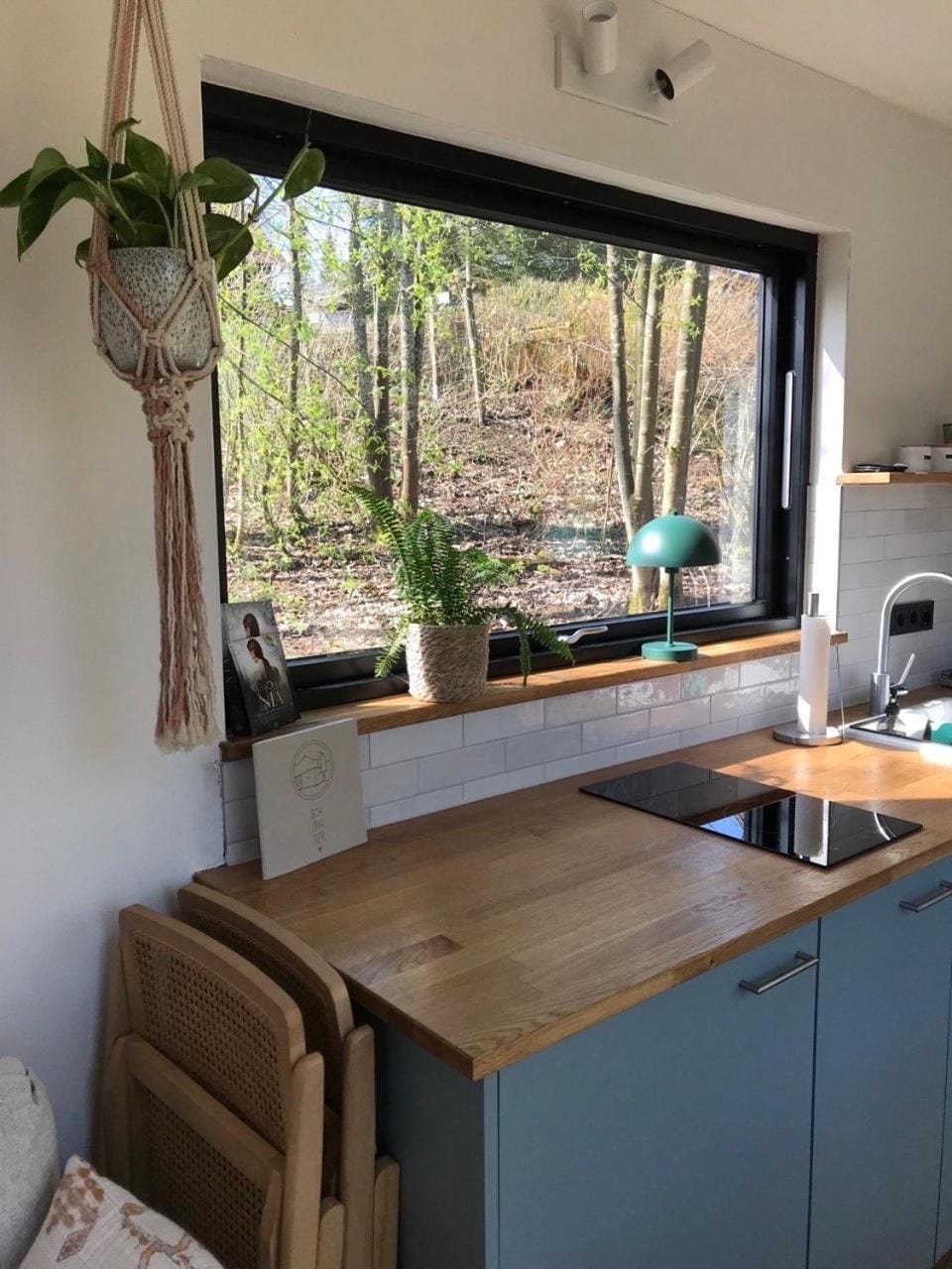Kitchen or kitchenette, Living room, Garden view