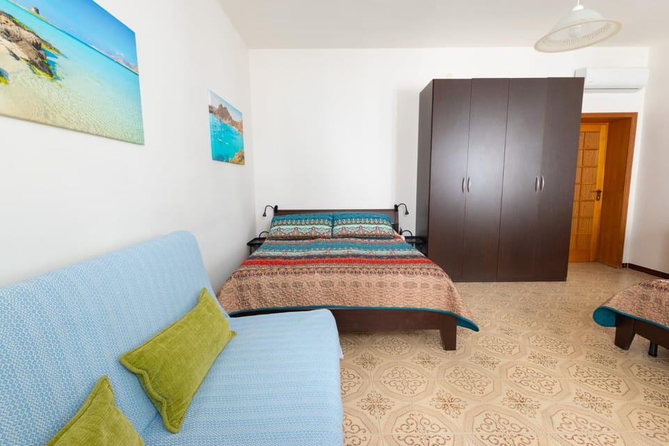 Bed, wardrobe, air conditioner