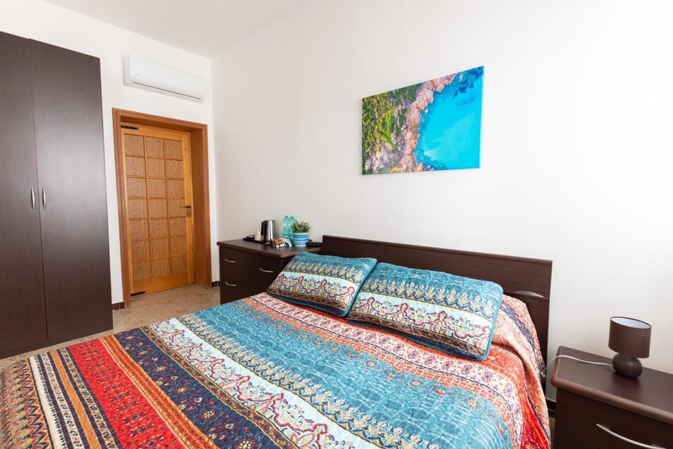 Bed, wardrobe, air conditioner