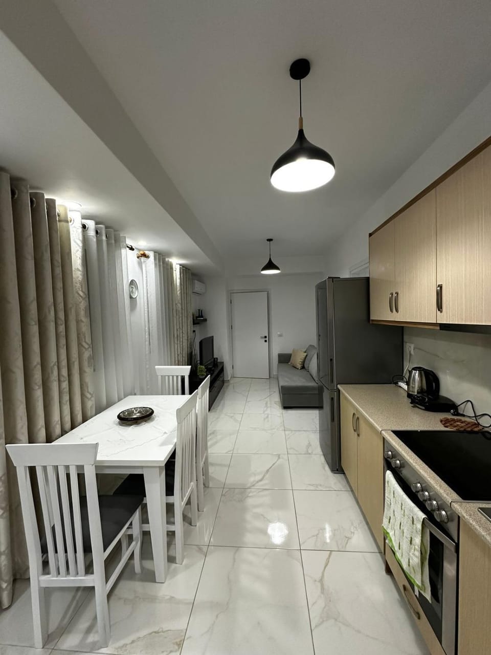 Living room, kitchen