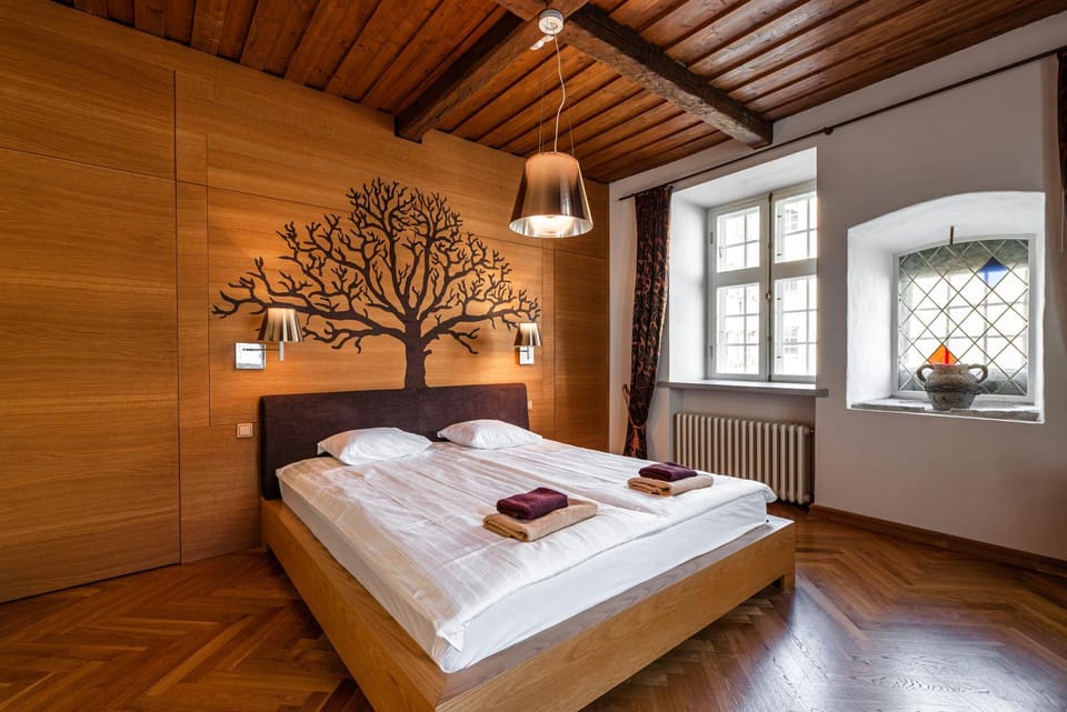 Bed, Photo of the whole room, Bedroom, cot, towels