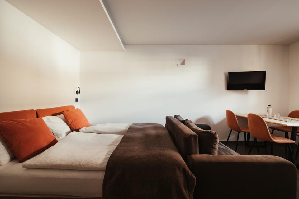 Bed, TV and multimedia, Living room, Photo of the whole room, Seating area, Bedroom