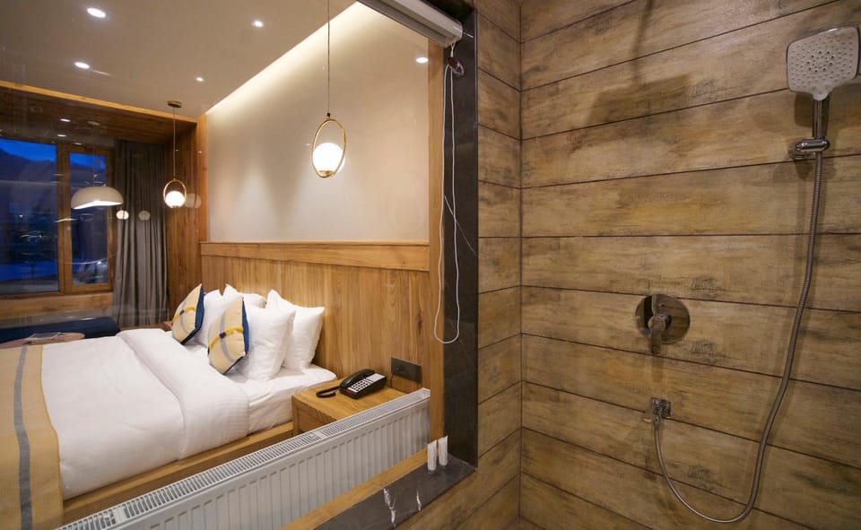 Shower, Bed, Bathroom