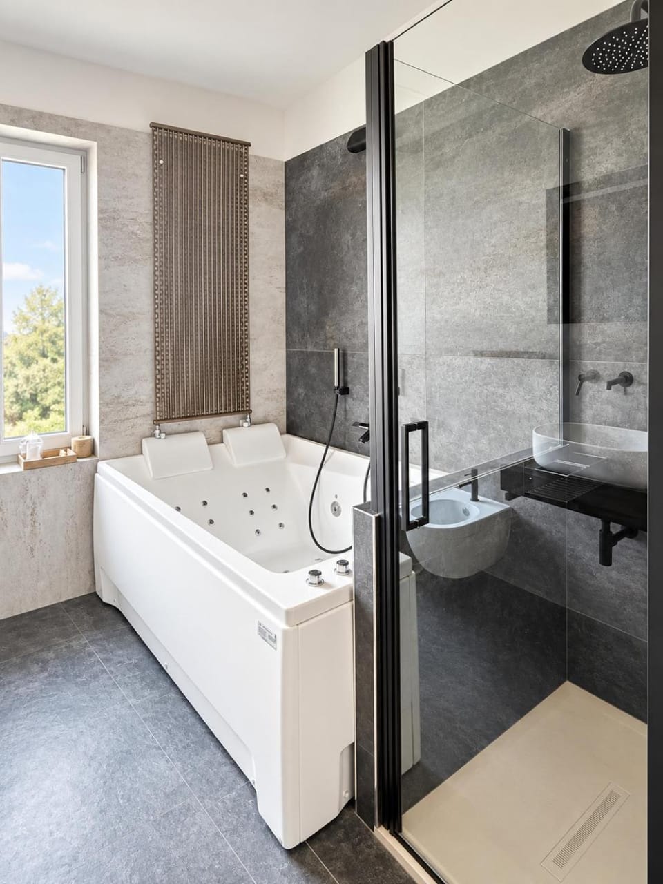 Shower, Hot Tub, Bathroom, towels
