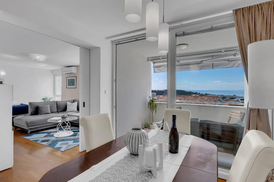 Living room, Seating area, Sea view