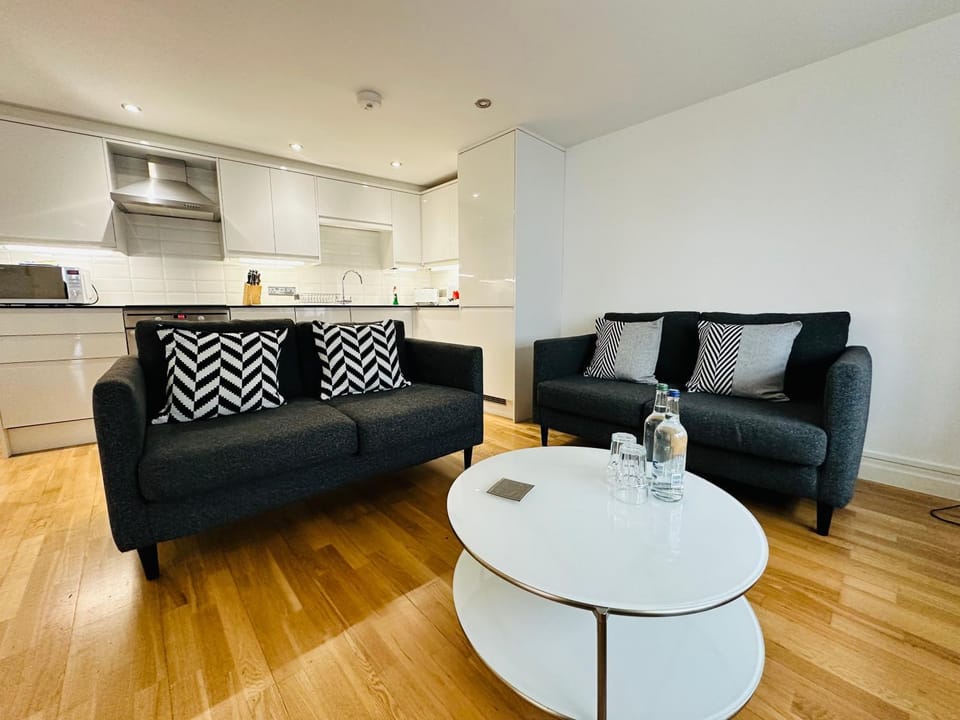 Living room, kitchen