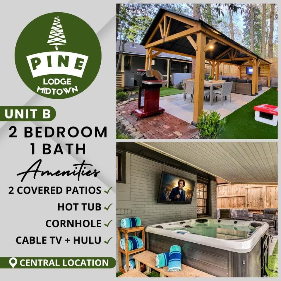 LUX Oasis 4 Bed2 Bath Hot Tub 3 Patio House in Buckhead