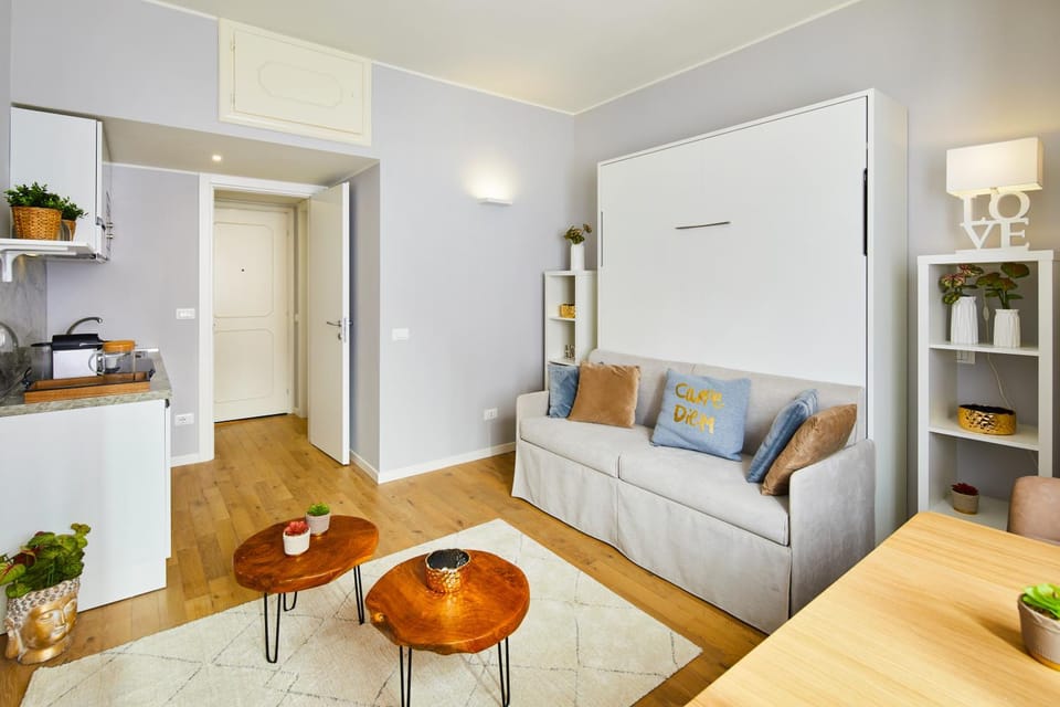 Kitchen or kitchenette, Living room, Seating area