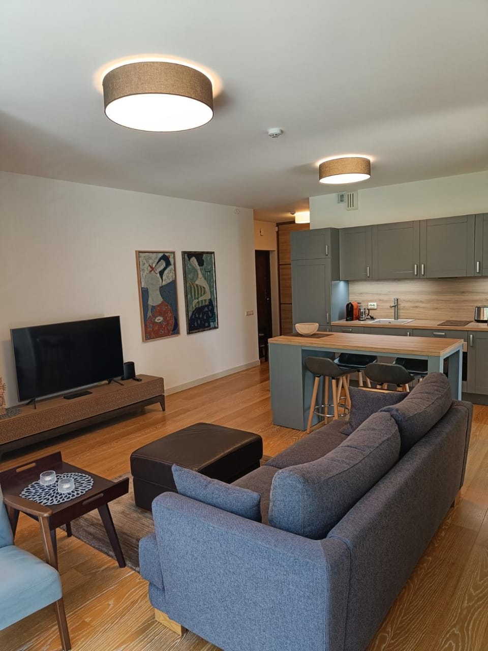 TV and multimedia, Kitchen or kitchenette, Living room, Seating area, Dining area