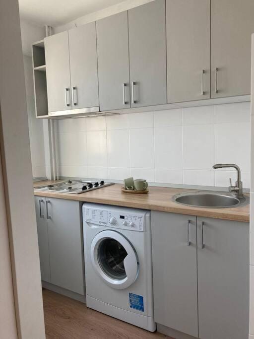 Kitchen or kitchenette, minibar, washing machine