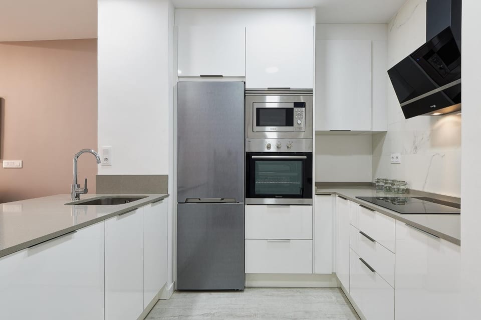 Kitchen or kitchenette, dishwasher, stove
