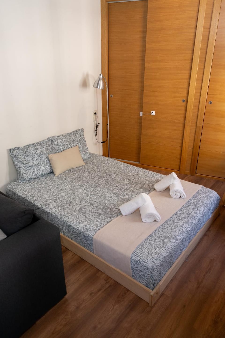 Bed, Living room, Photo of the whole room, Seating area, Bedroom, towels, wardrobe