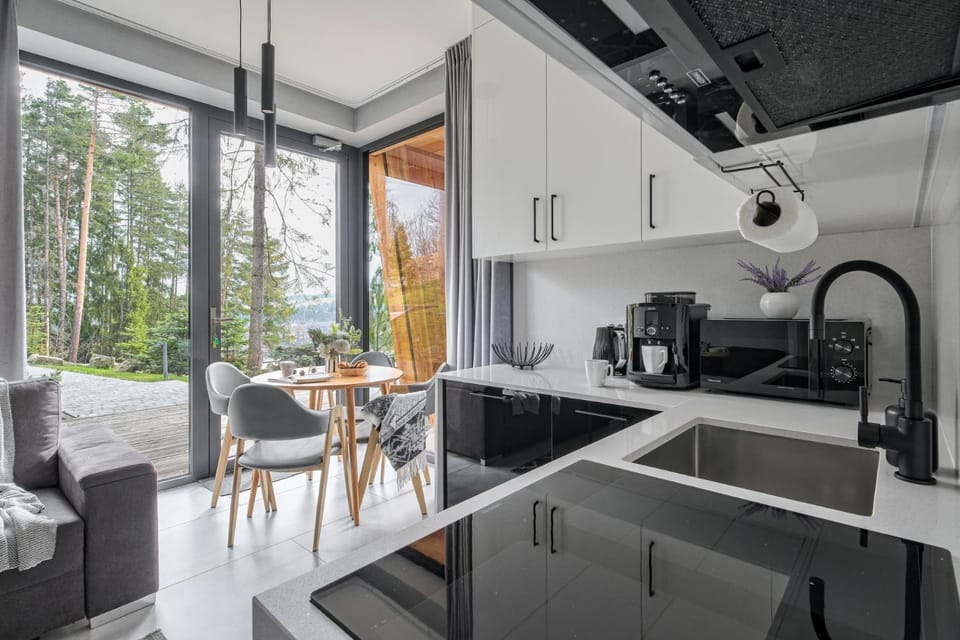 Kitchen or kitchenette, microwave, stove, kitchen