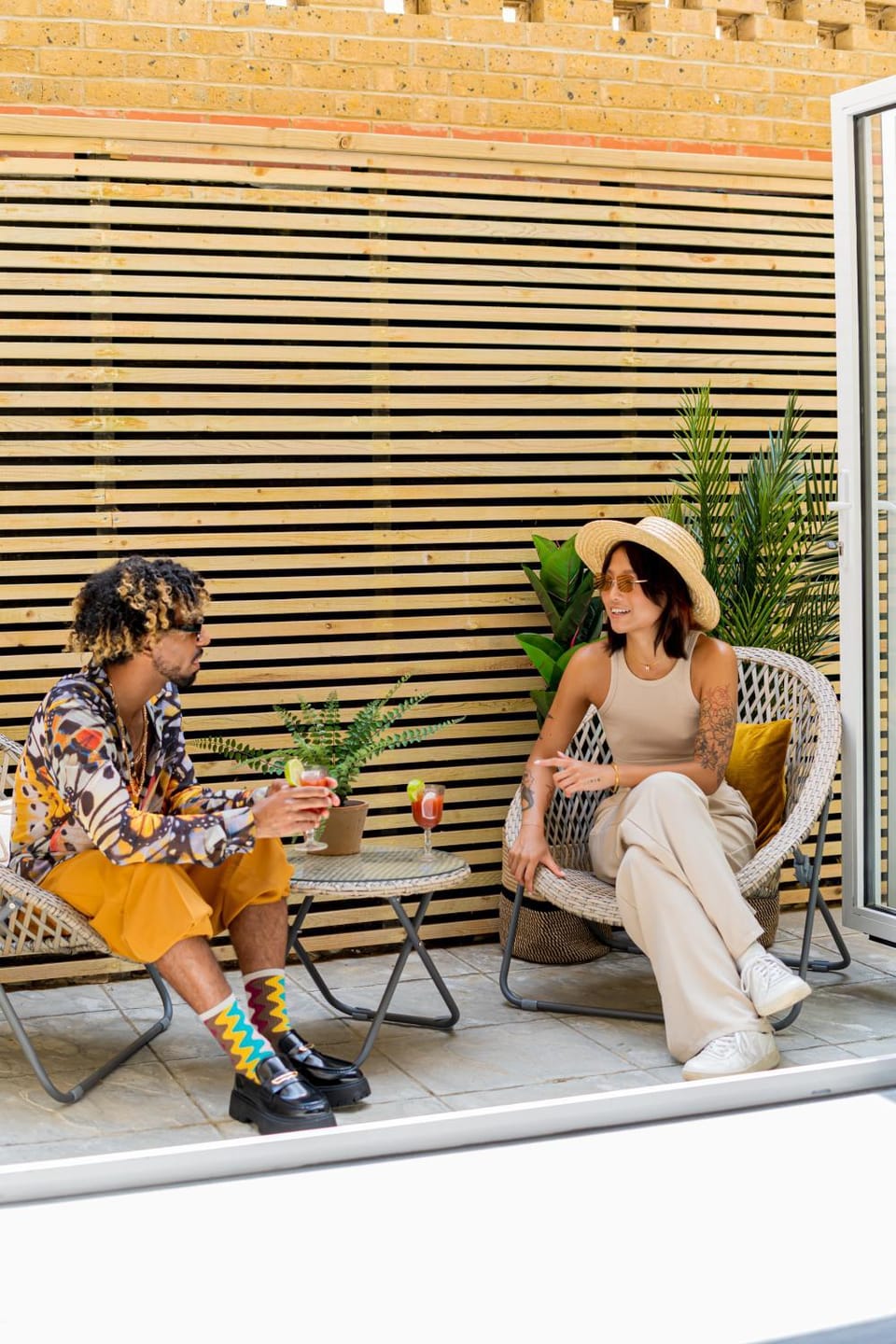 Patio, Living room, Seating area, Guests