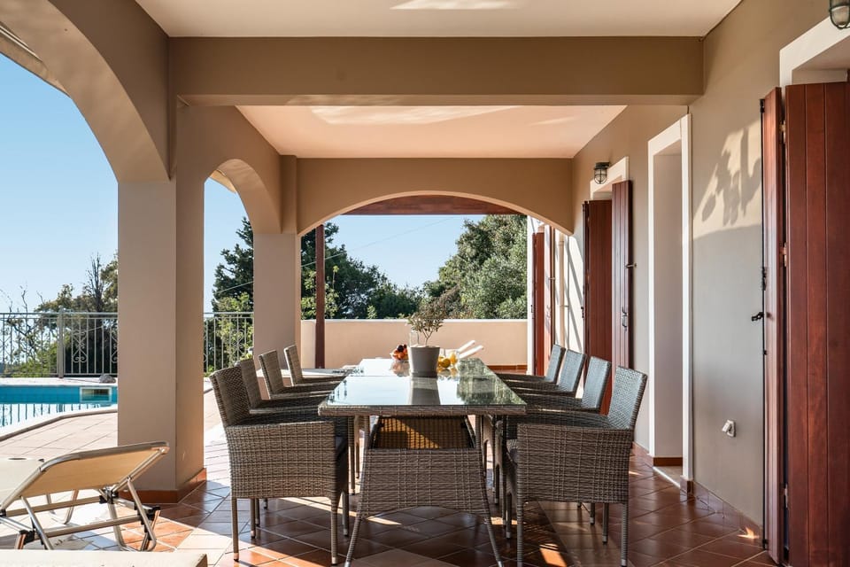 Property building, Living room, Swimming pool