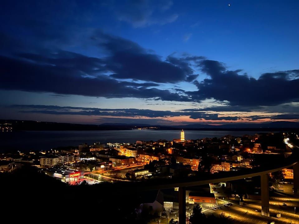 Night, City view, Sea view