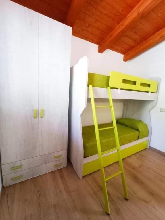 bunk bed, wardrobe