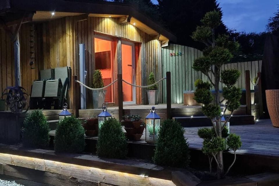 Patio, Night, Garden view