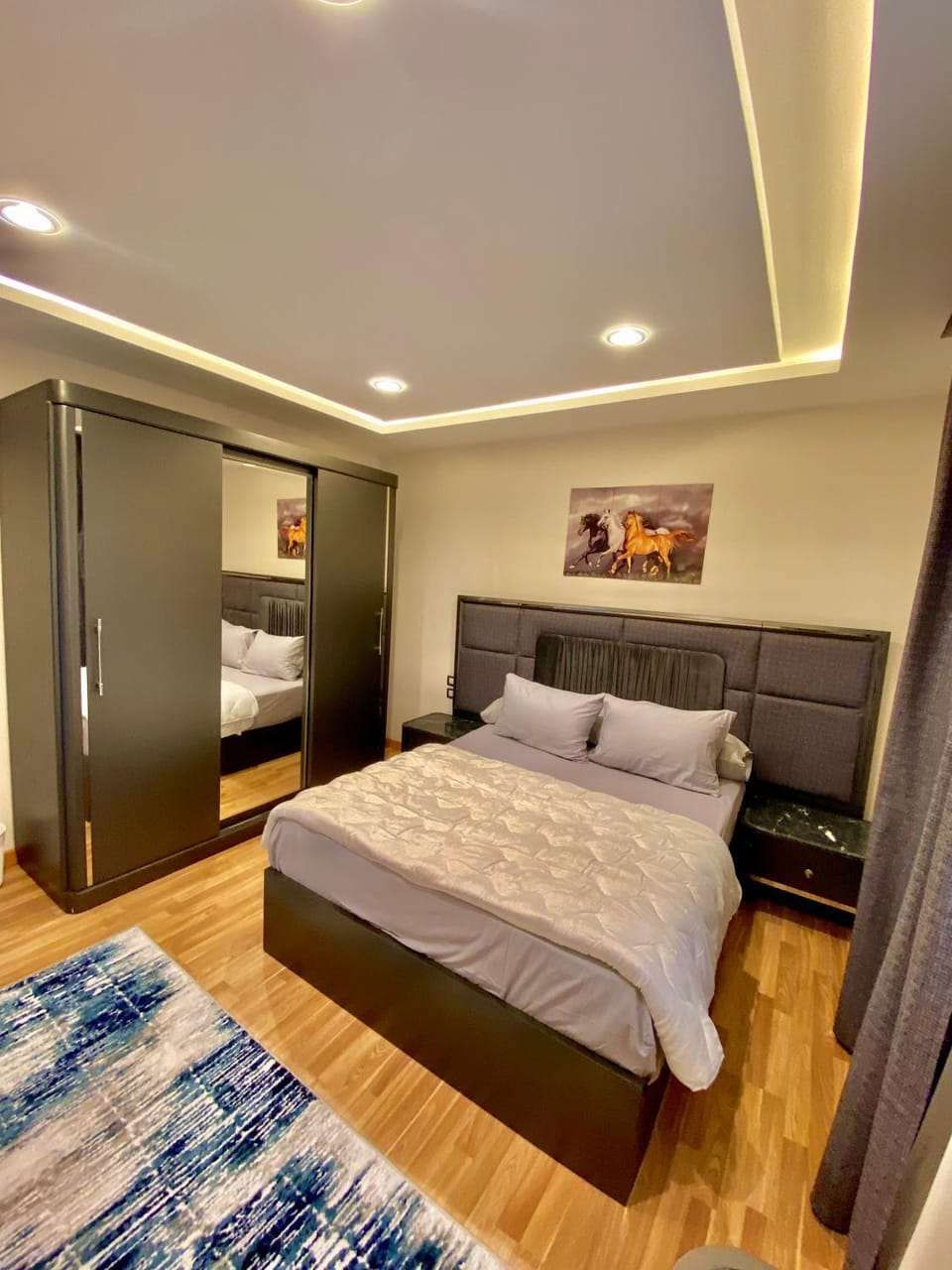 Bed, Photo of the whole room, Bedroom, wardrobe, air conditioner