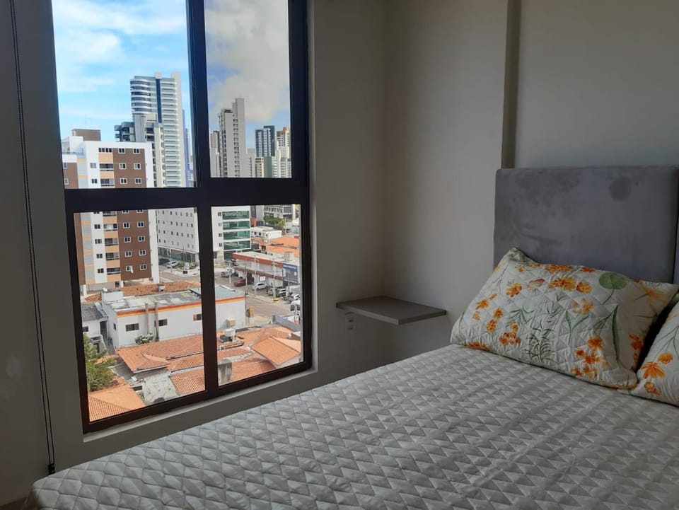 Bed, Bedroom, City view