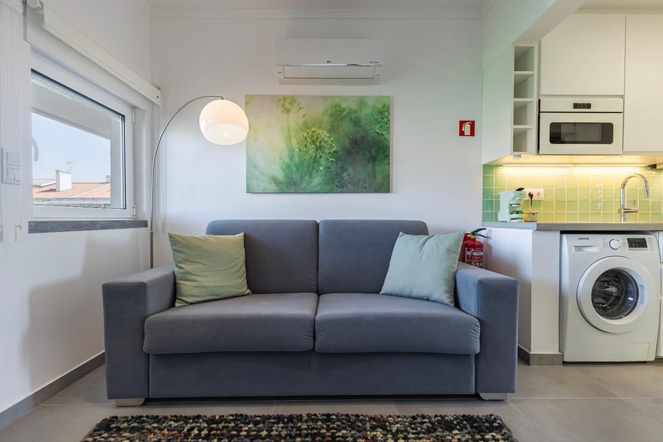 Living room, minibar, washing machine, air conditioner