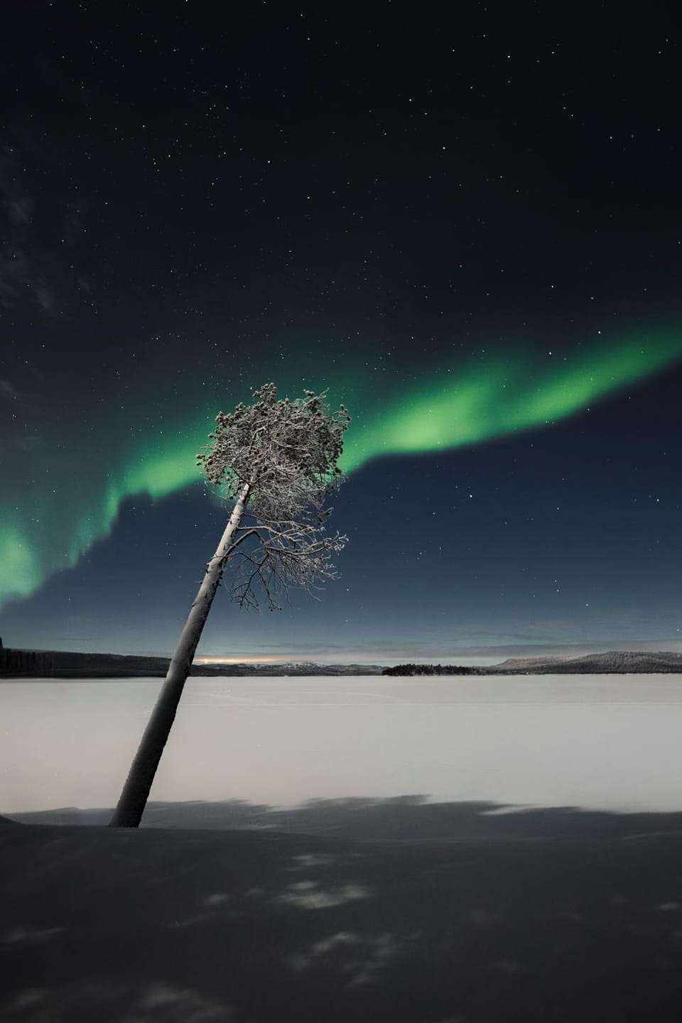 Night, Natural landscape, Winter