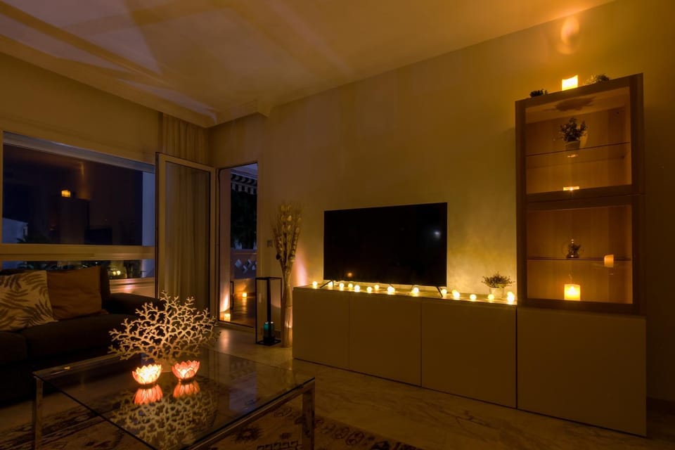 Night, TV and multimedia, View (from property/room), Living room, Seating area