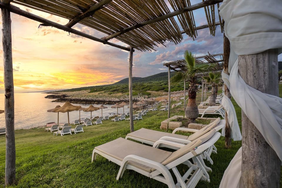 Summer, Beach, Sunset, sunbed