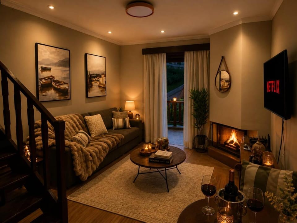TV and multimedia, Balcony/Terrace, Living room, Decorative detail, Bedroom, fireplace