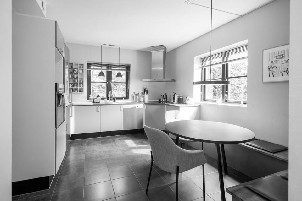 Seating area, oven, stove, kitchen