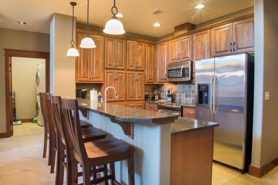 Kitchen or kitchenette, furniture, microwave, oven, kitchen