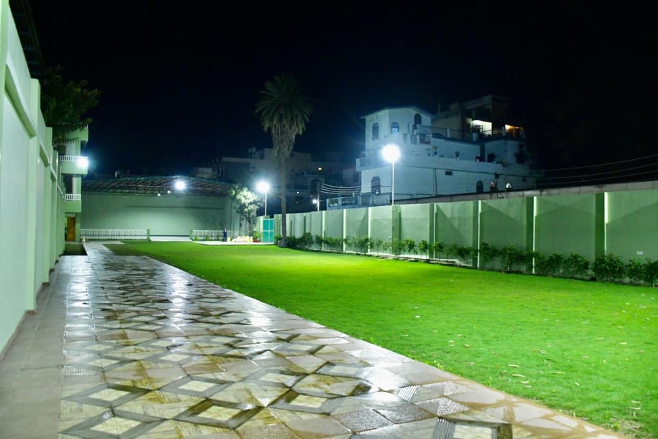 Property building, Night, Natural landscape, Garden, Garden view
